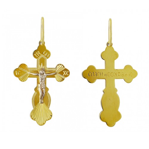 Крест из желтого золота 