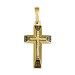 Крест из желтого золота с эмалью