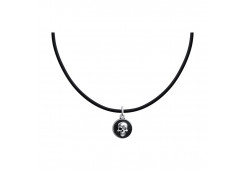 Серебряное колье с каучуком