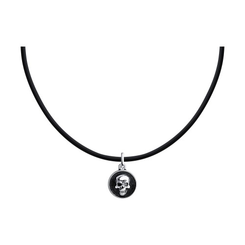 Серебряное колье с каучуком