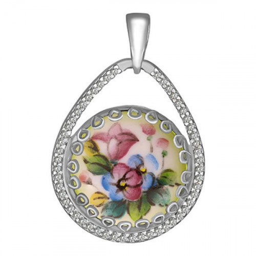 Серебряная подвеска с финифтью