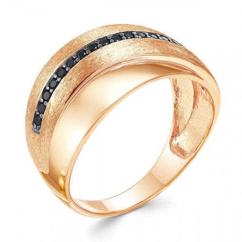 Серебряное кольцо с позолотой с фианитом