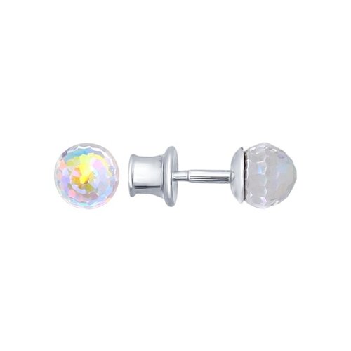 Серьги из серебра 925 пробы с фианитом