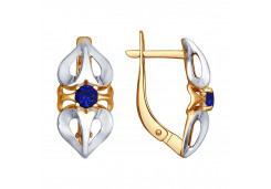 Серьги из серебра 925 пробы с корундом