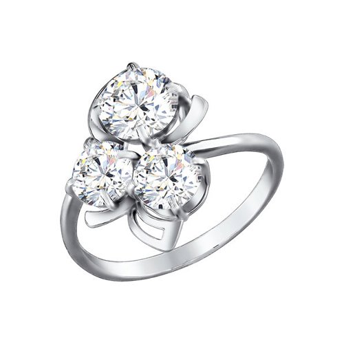 Кольцо из серебра 925 пробы с фианитом