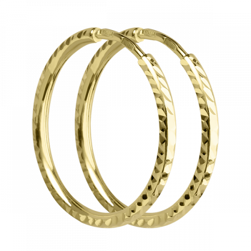 Серьги конго из желтого золота