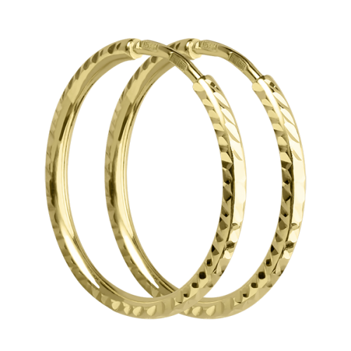 Серьги конго из желтого золота