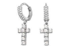 Серебряные cерьги конго с фианитом