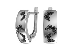 Серебряные cерьги классические с фианитом