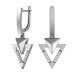 Серебряные cерьги висячие с фианитом