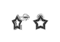 Серебряные cерьги пусеты (гвоздики) с фианитом