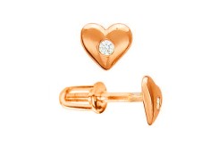 Золотая серьга пусет (гвоздик) с бриллиантом