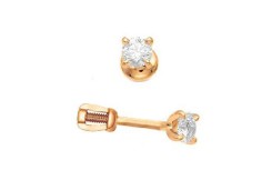 Золотая серьга пусет (гвоздик) с бриллиантом