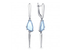Серебряные cерьги висячие с топазом