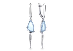 Серебряные cерьги висячие с топазом