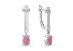 Серебряные cерьги висячие с опалом