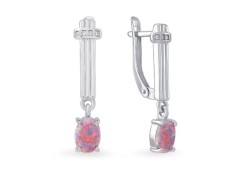 Серебряные cерьги висячие с опалом