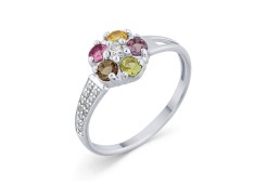 Серебряное кольцо с полудрагоценными камнями