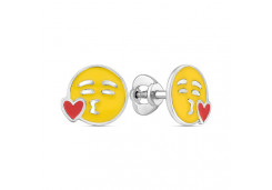 Серебряные cерьги пусеты (гвоздики) с эмалью