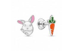 Серебряные cерьги пусеты (гвоздики) с эмалью