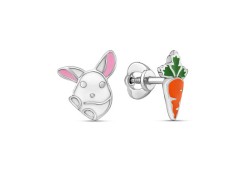 Серебряные cерьги пусеты (гвоздики) с эмалью