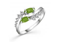 Серебряное кольцо с хризолитом