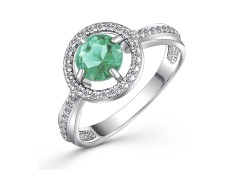 Серебряное кольцо с празиолитом