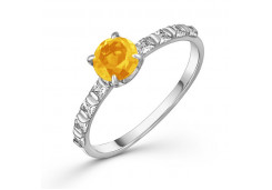 Серебряное кольцо с цитрином