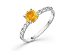 Серебряное кольцо с цитрином