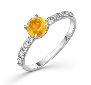 Серебряное кольцо с цитрином