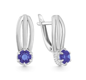 Серебряные cерьги с топазом