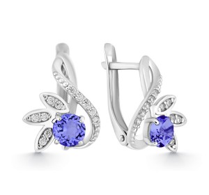 Серебряные cерьги классические с топазом