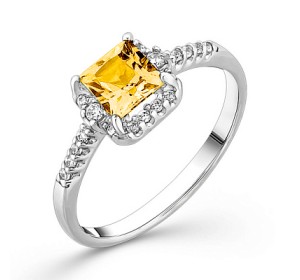 Серебряное кольцо с цитрином