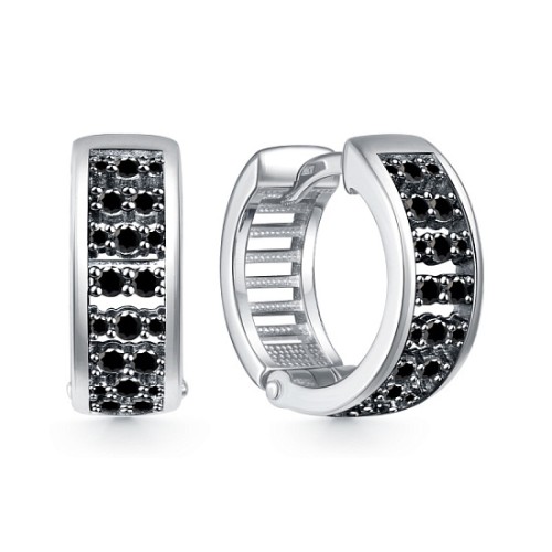 Серебряные cерьги с фианитом