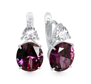 Серебряные cерьги с фианитом