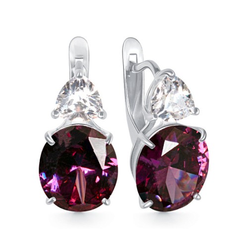 Серебряные cерьги с фианитом