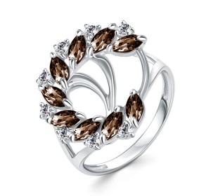 Серебряное кольцо с раух-топазом