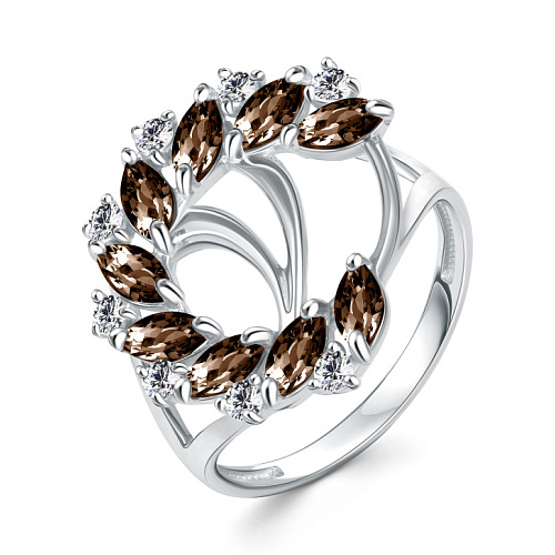 Серебряное кольцо с раух-топазом