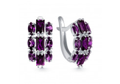 Серебряные cерьги с аметистом