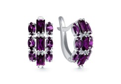 Серебряные cерьги с аметистом