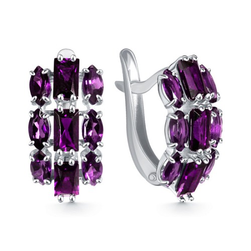 Серебряные cерьги с аметистом