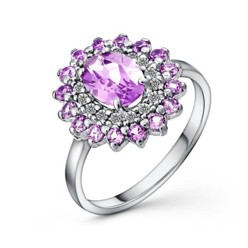Серебряное кольцо с аметистом