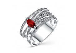 Серебряное кольцо с гранатом