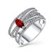 Серебряное кольцо с гранатом