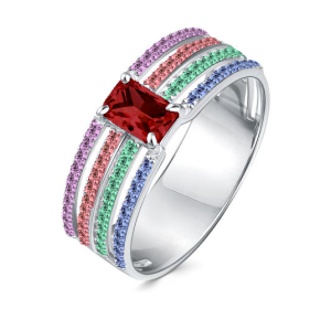 Серебряное кольцо с гранатом