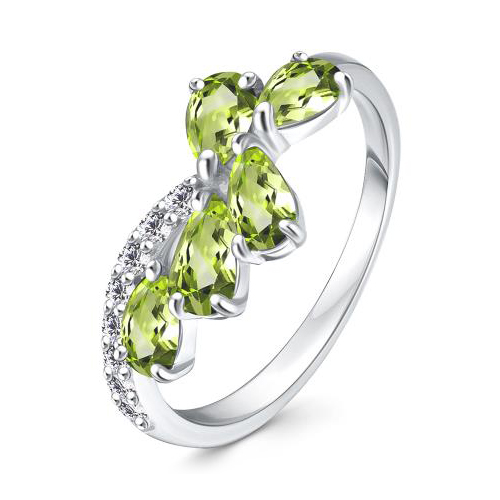 Серебряное кольцо с хризолитом