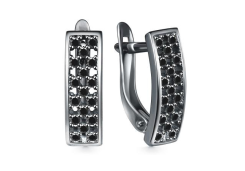Серебряные cерьги с фианитом