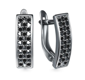 Серебряные cерьги с фианитом