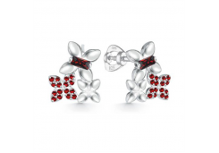 Серебряные cерьги классические с гранатом