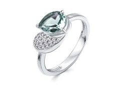 Серебряное кольцо с празиолитом